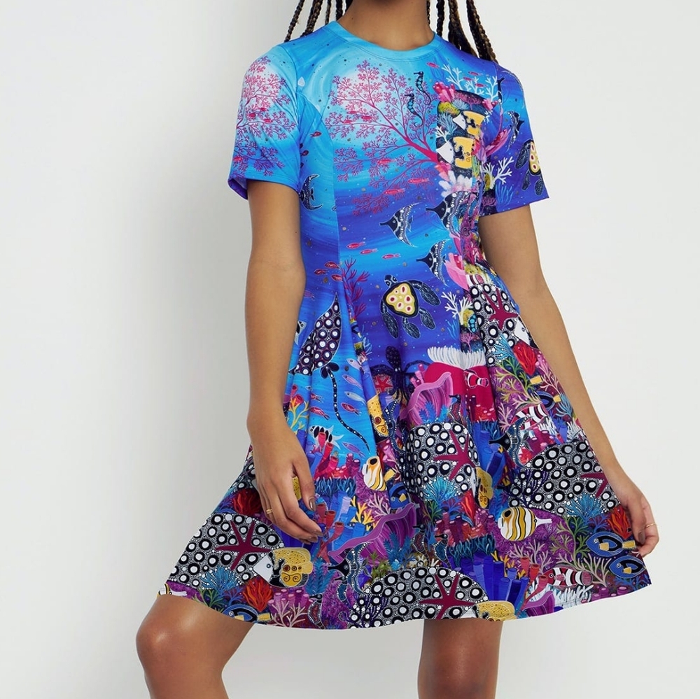 Blackmilk BNWT GREAT BARRIER REEF LONGLINE EVIL TEE DRESS